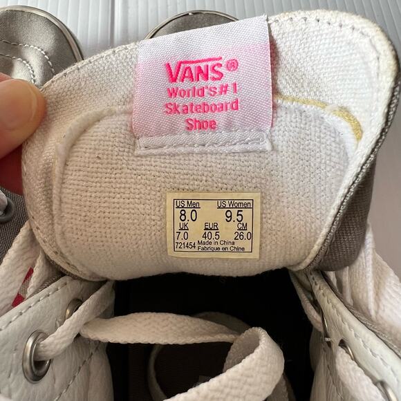 Vans Gray Pink White Chevron Pro Classic 721454  SZ Women's 9.5 Sneakers Men's 8 - Picture 8 of 9